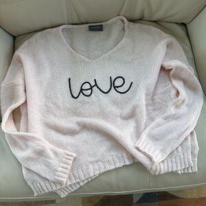 Wooden Ships Love Sweater XS in Pink